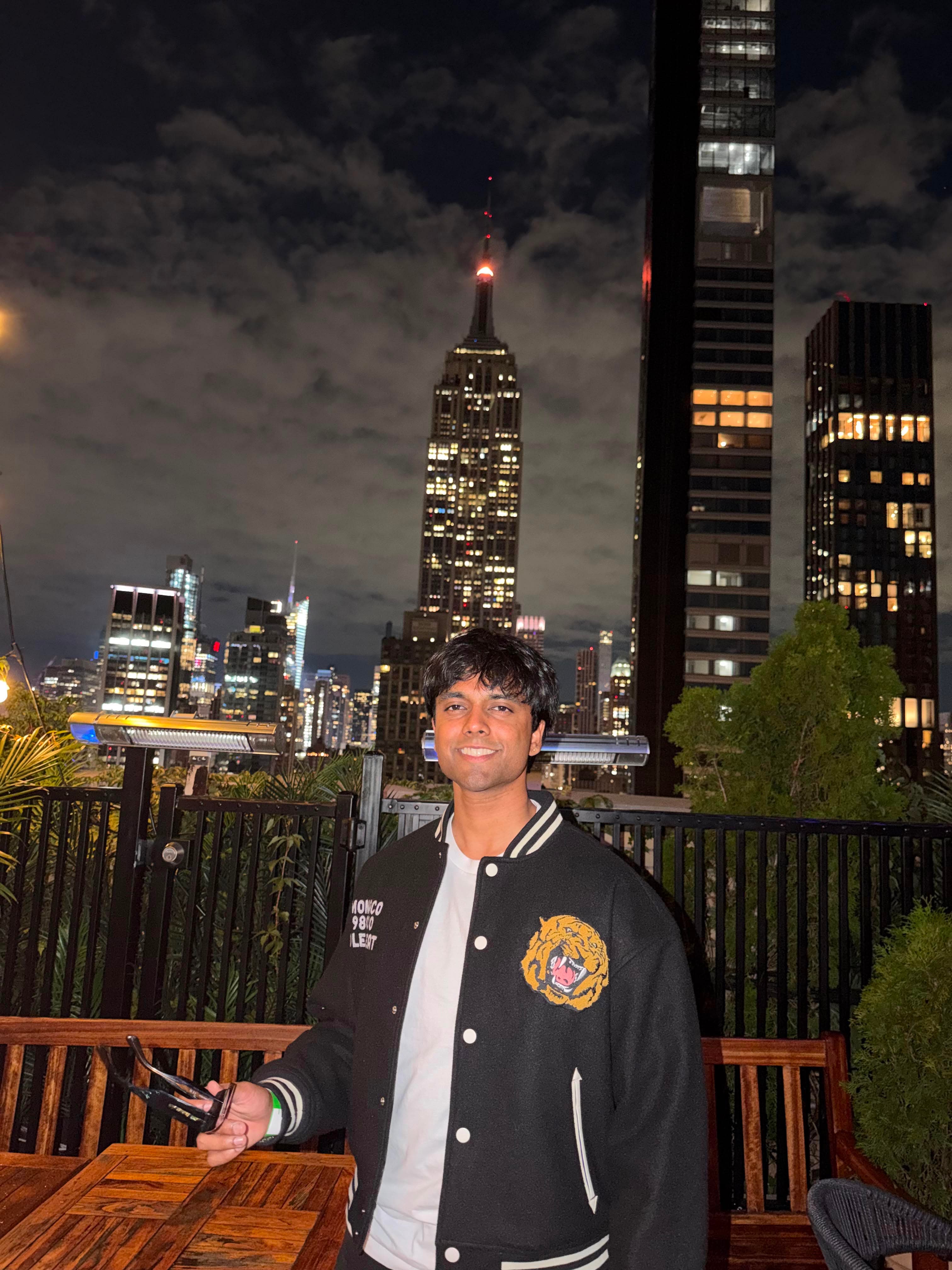 Ruthvik overlooking New York City